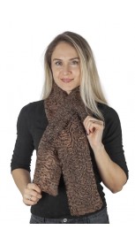 Brown karakul lamb fur scarf - fur on both sides